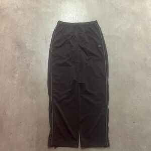 Y2K men's black grey stripe open leg baggy track pants loose silver tag xl